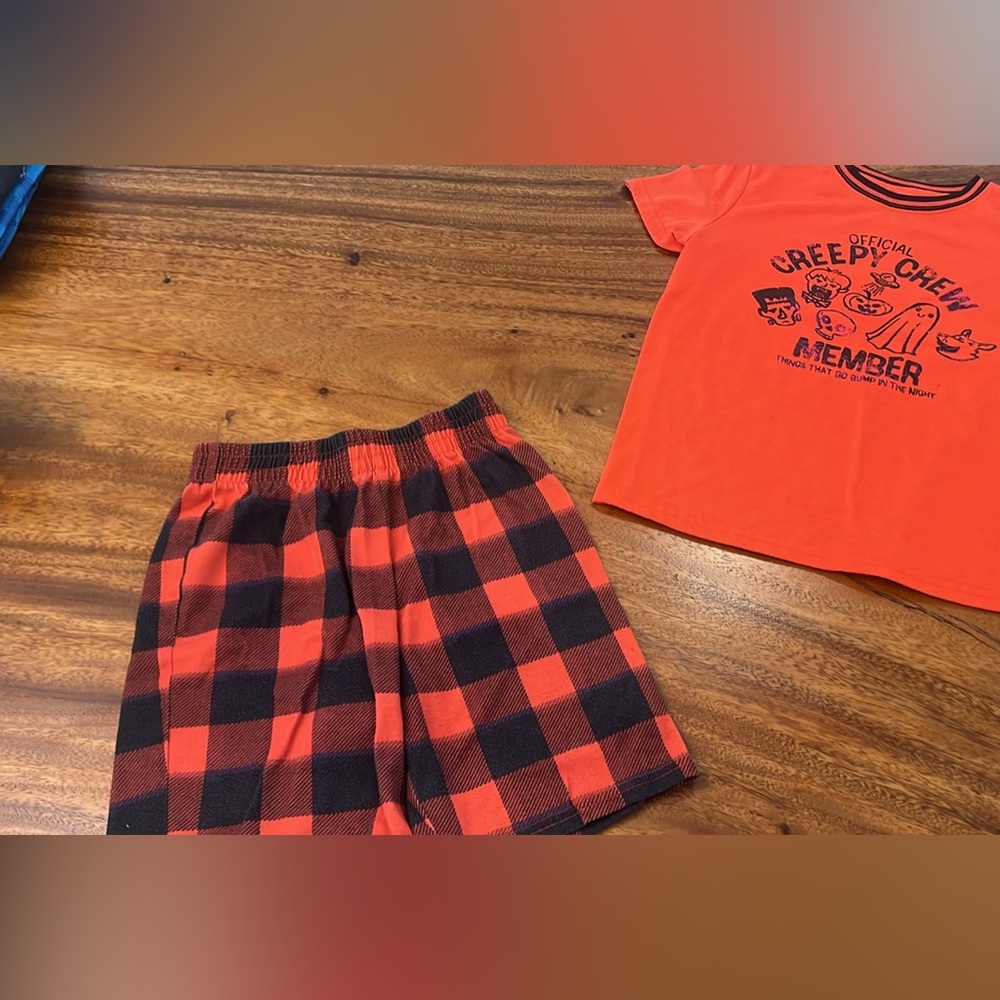 Cat & Jack Orange and Black Kids Pajama Set